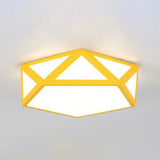 Diamond Nordic Led Ceiling Lamp For Bedroom - Flush Mount Style Yellow / 16.5 White