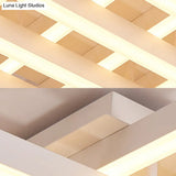 Dining Room Flush Mount Light With Crossed Line Acrylic Shade 4/6 Lights Warm/White White Ceiling