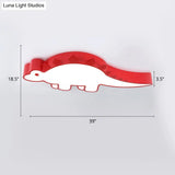 Dinosaur Led Flushmount Ceiling Lamp For Kids Room - Metal Flush - Mount Light Fixture