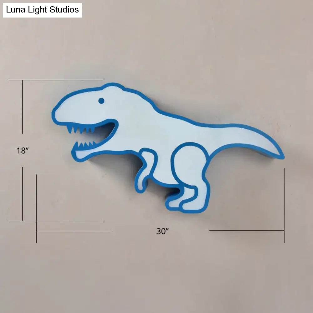 Dinosaur Led Flushmount Ceiling Lamp For Kids Room - Metal Flush - Mount Light Fixture