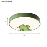 Dinosaur Themed Kid Bedroom Flush Mount Ceiling Light