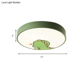 Dinosaur Themed Kid Bedroom Flush Mount Ceiling Light