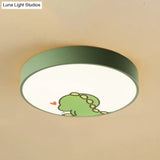 Dinosaur Themed Kid Bedroom Flush Mount Ceiling Light