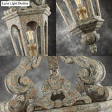 Distressed White Wooden Lantern Ceiling Light - Vintage Pendant Kit For Dining Room