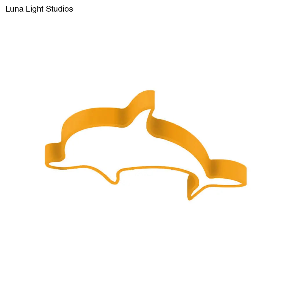 Dolphin Acrylic Ceiling Lamp: Modern Lovely Flush Mount Light For Kindergarten
