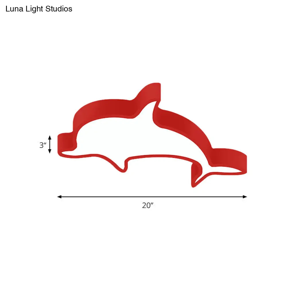 Dolphin Acrylic Ceiling Lamp: Modern Lovely Flush Mount Light For Kindergarten
