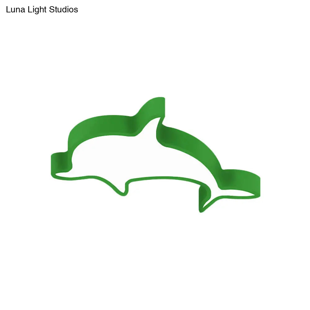 Dolphin Acrylic Ceiling Lamp: Modern Lovely Flush Mount Light For Kindergarten
