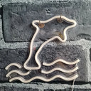 Dolphin Cartoon Night Lamp - Plastic Wall Lighting For Childrens Bedroom In White