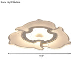 Dolphin Flushmount Animal Led Ceiling Light In White For Kindergarten