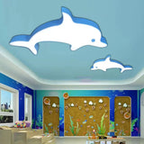 Dolphin Led Flush Mount Light - Perfect For Child’s Bedroom Ceiling Blue / White