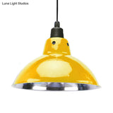 Dome Dining Table Ceiling Pendant - Industrial Stainless Steel 1 Head Black/Gray Yellow / 13