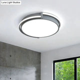 Dorm Room Led Flushmount Ceiling Light With Minimalist Design And Acrylic Shade (Grey/White) -