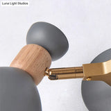 Double Shade Gray/Green Nordic Wall Sconce With Metallic Finish - Perfect Living Room Lighting