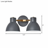 Double Shade Gray/Green Nordic Wall Sconce With Metallic Finish - Perfect Living Room Lighting