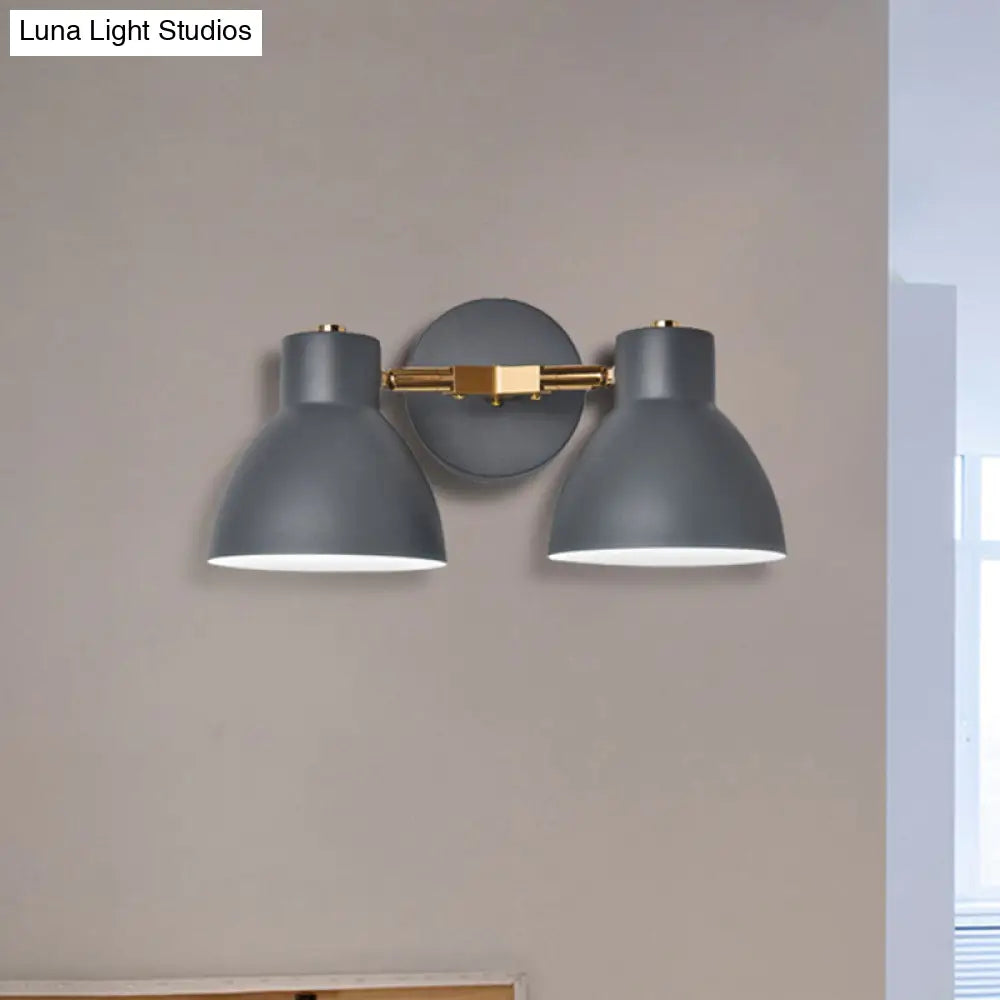 Double Shade Gray/Green Nordic Wall Sconce With Metallic Finish - Perfect Living Room Lighting