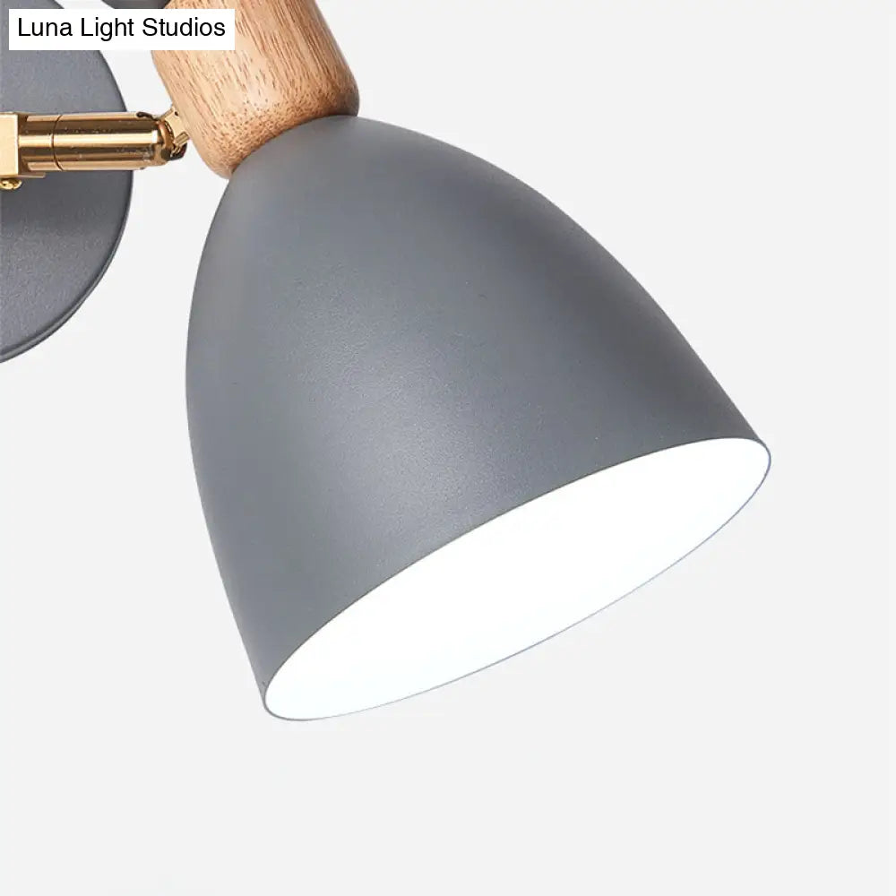 Double Shade Gray/Green Nordic Wall Sconce With Metallic Finish - Perfect Living Room Lighting