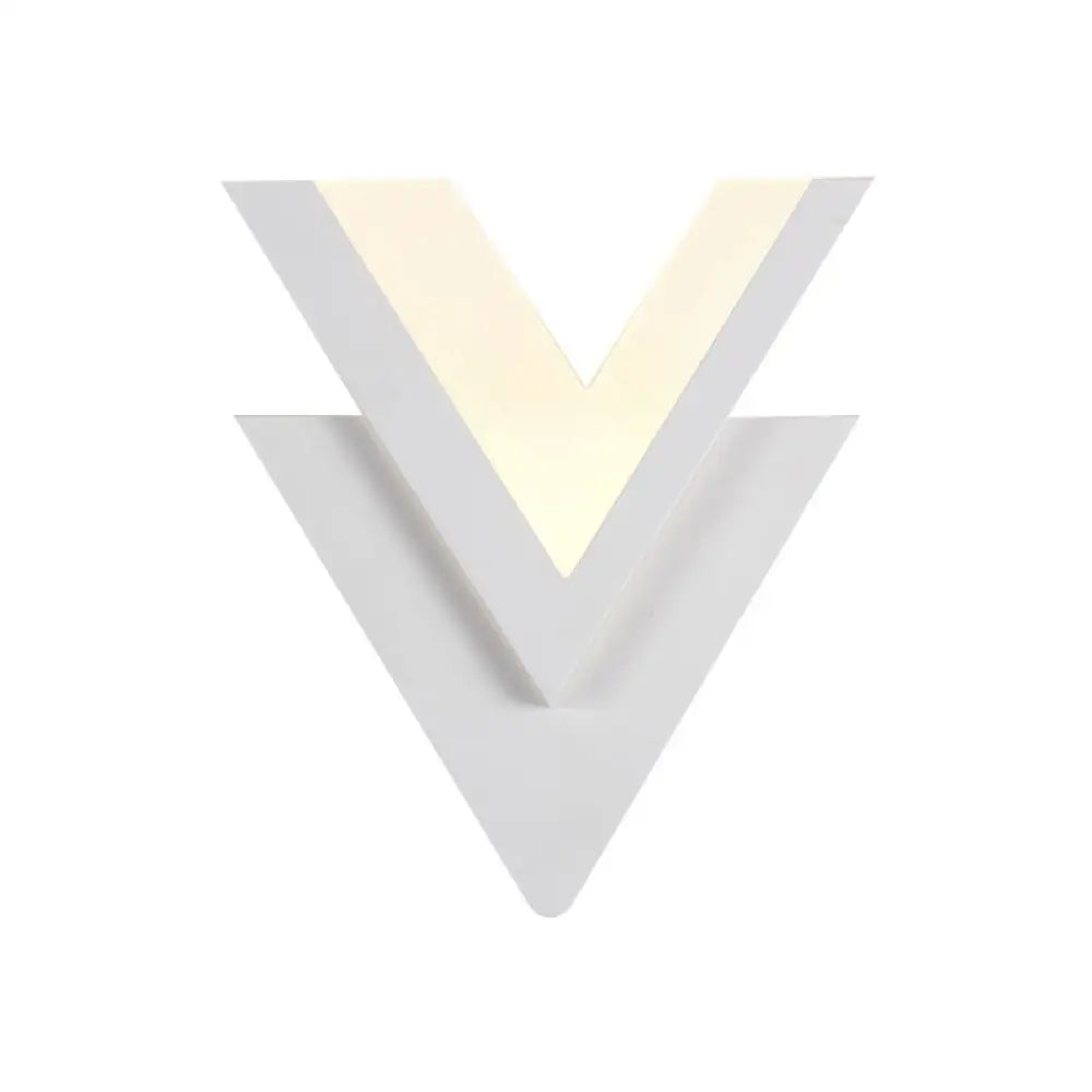 Double-V Acrylic Led Wall Sconce Light Fixture In Warm/White For Simplicity The Bedroom