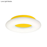 Doughnut Cartoon Flush Mount Ceiling Light For Kindergarten