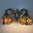 Dragonfly Tiffany Vanity Lamp - Elegant 2-Light Wall Sconce For Mirror Cabinet Orange