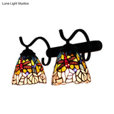Dragonfly Wall Lighting Stained Glass Double Sconce Light - Country Style In Black
Or
Stained Black