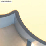 Dreamy Bedroom Glow: Nordic Led Cloud And Moon Metal Flush Mount Ceiling Light