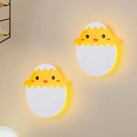 Eggette/Dinosaur Wall Lighting Cartoon Acrylic Led Green/Yellow Sconce Lamp For Kids Bedside