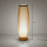 Elegant Bamboo Nightstand Lamp: Asian Style Table Lighting With Wood Base For Tea Room