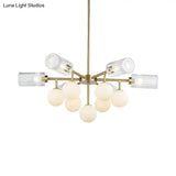 Elegant Brass Chandelier Light - Hanging G4 & G9 Glass 13 Lights Living Room Lighting