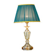Elegant Crystal Nightstand Lamp In Minimalist Green Design With Braided Trim