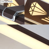 Elegant Metal Led Vanity Light - Brown Elongated Sconce Lamp (16.5/23 Wide) For Bathroom In