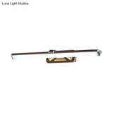 Elegant Metal Led Vanity Light - Brown Elongated Sconce Lamp (16.5/23 Wide) For Bathroom In
