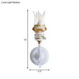 Elephant Foyer 1 Light Metal Candle Wall Lamp - White Finish