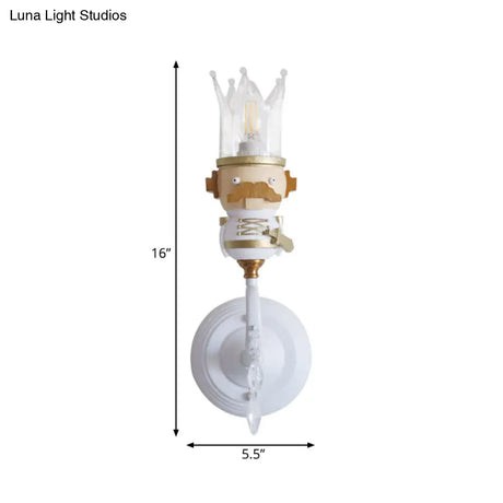 Elephant Foyer 1 Light Metal Candle Wall Lamp - White Finish