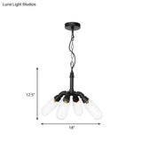 Elisa - Vintage Water Pipe Chandelier Pendant Light 2/3/4-Light Iron Led Hanging Ceiling Lamp In