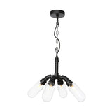 Elisa - Vintage Water Pipe Chandelier Pendant Light 2/3/4-Light Iron Led Hanging Ceiling Lamp In