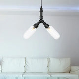 Elisa - Vintage Water Pipe Chandelier Pendant Light 2/3/4-Light Iron Led Hanging Ceiling Lamp In