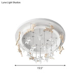 Elk Carousel Acrylic Semi Mount Lighting: Kid’s White Led Ceiling Flush Light In Warm/White