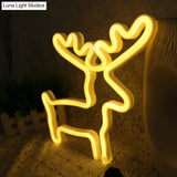 Elk Shaped Mini Led Night Light For Kids Room Usb Wall - White