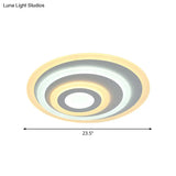 Ellipse Flushmount Acrylic Led Ceiling Fixture - 14’/19.5’/23.5’ Wide White Warm/White Light