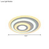 Ellipse Flushmount Acrylic Led Ceiling Fixture - 14’/19.5’/23.5’ Wide White Warm/White Light