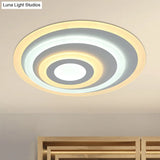 Ellipse Flushmount Acrylic Led Ceiling Fixture - 14’/19.5’/23.5’ Wide White Warm/White Light