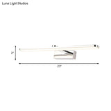 Elongated Acrylic Vanity Lighting 16/17/23 Led Wall Light Sconce For Bathroom White Finish