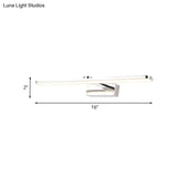 Elongated Acrylic Vanity Lighting 16/17/23 Led Wall Light Sconce For Bathroom White Finish