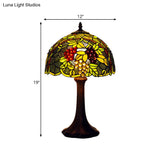 Émilie - Tiffany Single Bronze Finish Green Stained Glass Grapevine Night Light