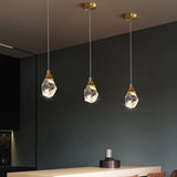 Emily - Gemstone Led Pendant Light: Artistic Brass Fixture For Dining Room 1 / White