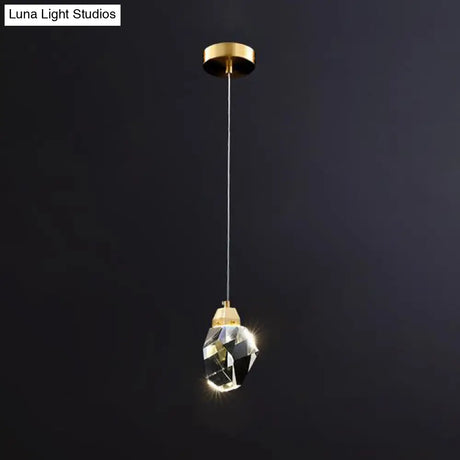 Emily - Gemstone Led Pendant Light: Artistic Brass Fixture For Dining Room