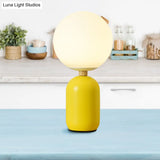 Estelle - White Global Glass Night Table Lamp Nordic 1-Bulb Grey/White/Pink Reading Book Light With