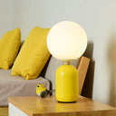 Estelle - White Global Glass Night Table Lamp Nordic 1-Bulb Grey/White/Pink Reading Book Light With