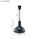 Extendable Pendant Lighting With Retro Dome Shade - Black 7’/11.5’ W