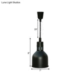 Extendable Pendant Lighting With Retro Dome Shade - Black 7’/11.5’ W